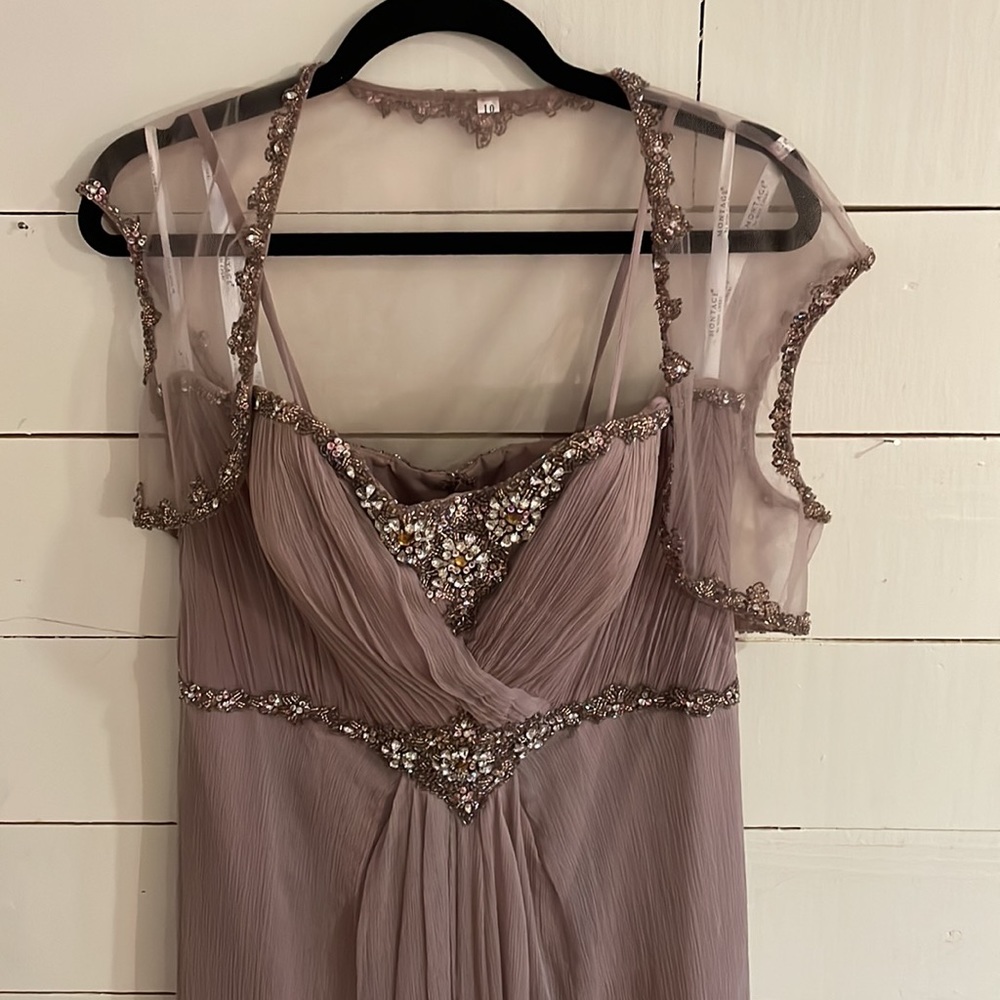 Montage by Mon Cheri Silk Jeweled Mother of the Bride Dress w/Bolero, Size 10